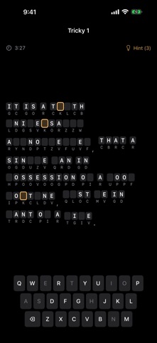 Vellum: Cryptogram Puzzles iPhone screenshot