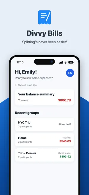Divvy Bills: Split Expenses screenshot 1