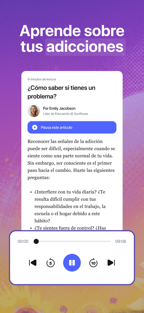 Sunflower: Mantente Sobrio/a screenshot 5
