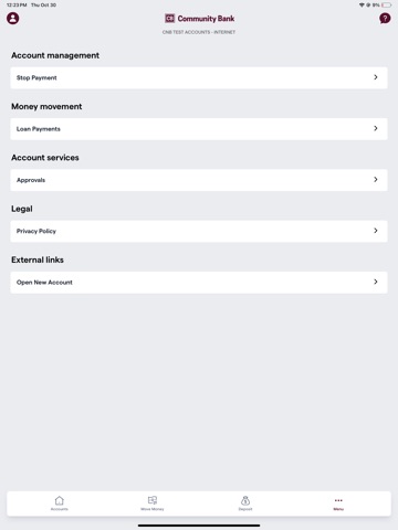 Community Bank Topeka Mobile iPad screenshot