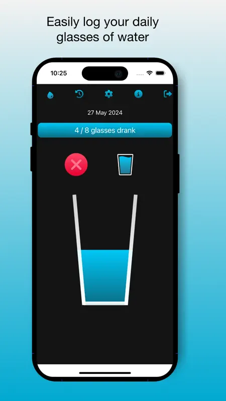 Simple Daily Water Drink Log screenshot 1 of 3