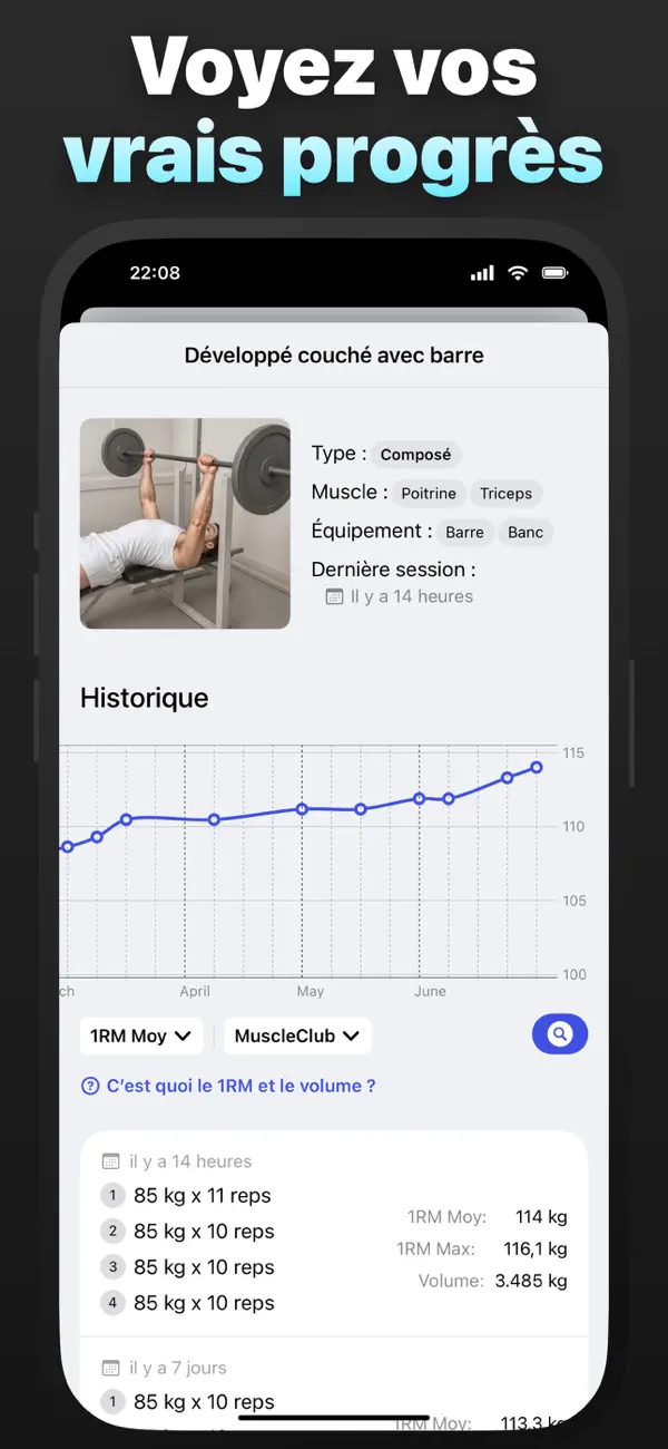 Screenshot #3 pour Gymfile Programme Musculation