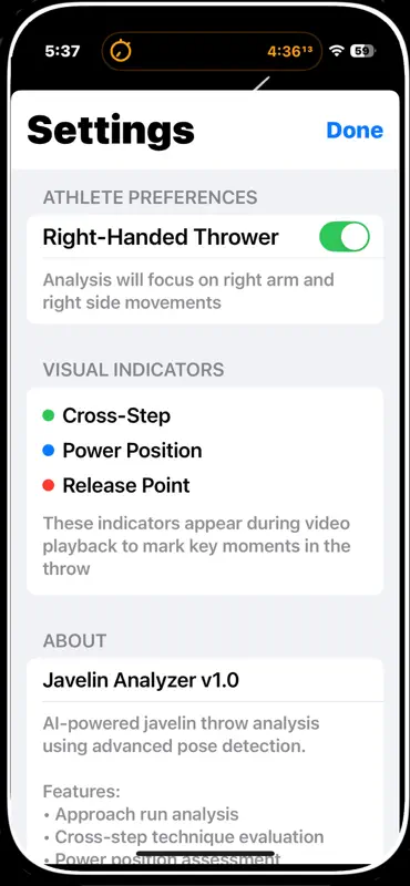 Javelin Video Analysis screenshot 2 of 8