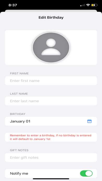 Birthday Buddy Helper iPhone screenshot 3 - Lifestyle app