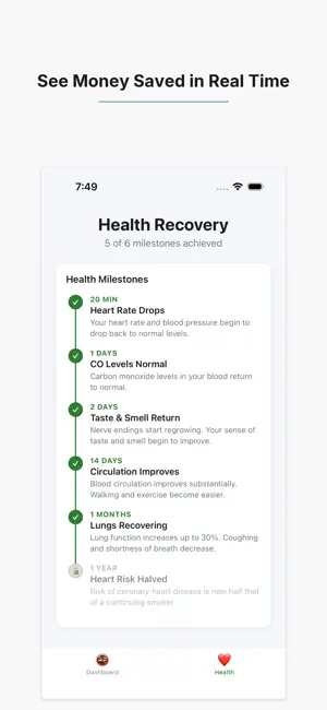 Smoke Free: Quit Tracker screenshot 2