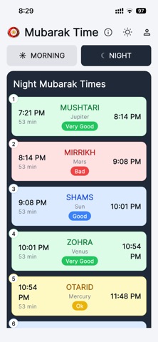 Mubarak Time Calculator iPhone screenshot