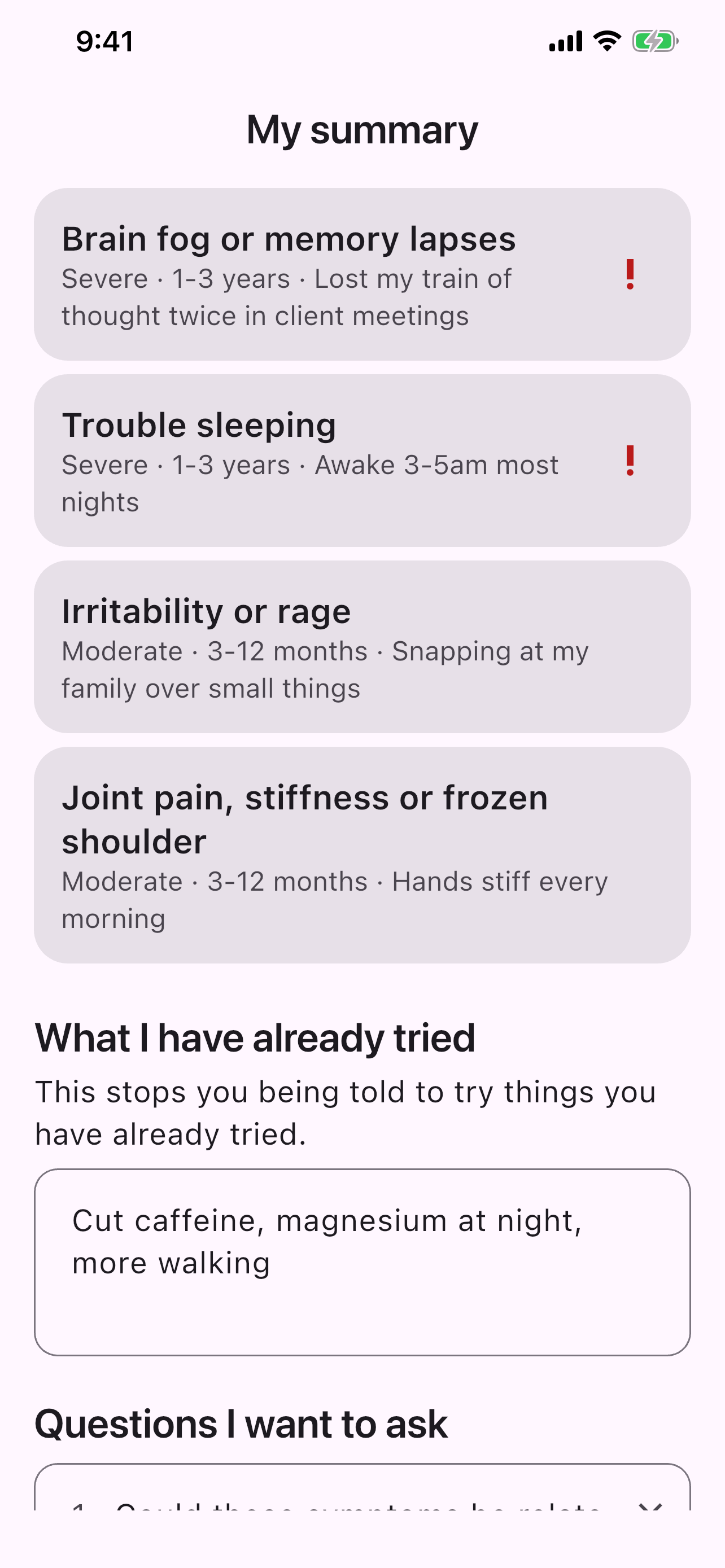 Visit Ready: Menopause Notes screenshot 4