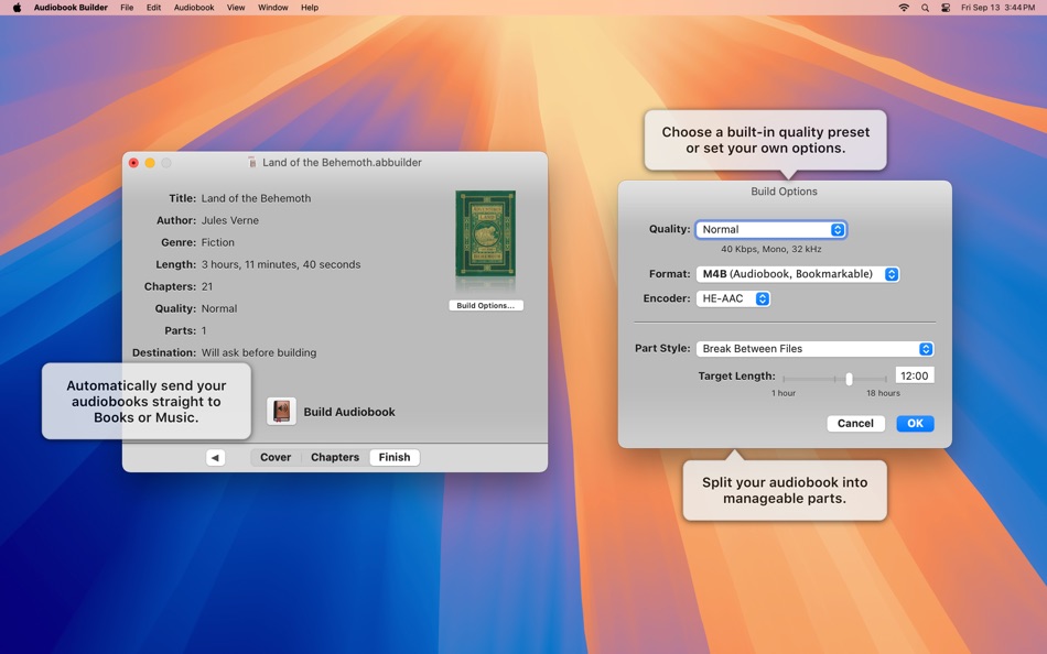 #2. Audiobook Builder 2 (macOS) Ved: Splasm Software, Inc.