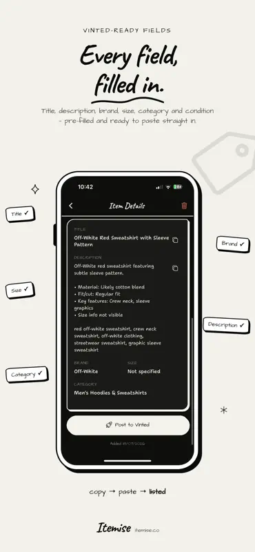 Itemise – Snap to Sell screenshot 2 of 4