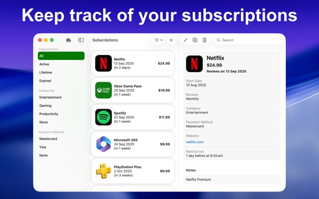SubManager Screenshot 1