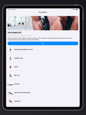 Workout of the day iPad screenshot