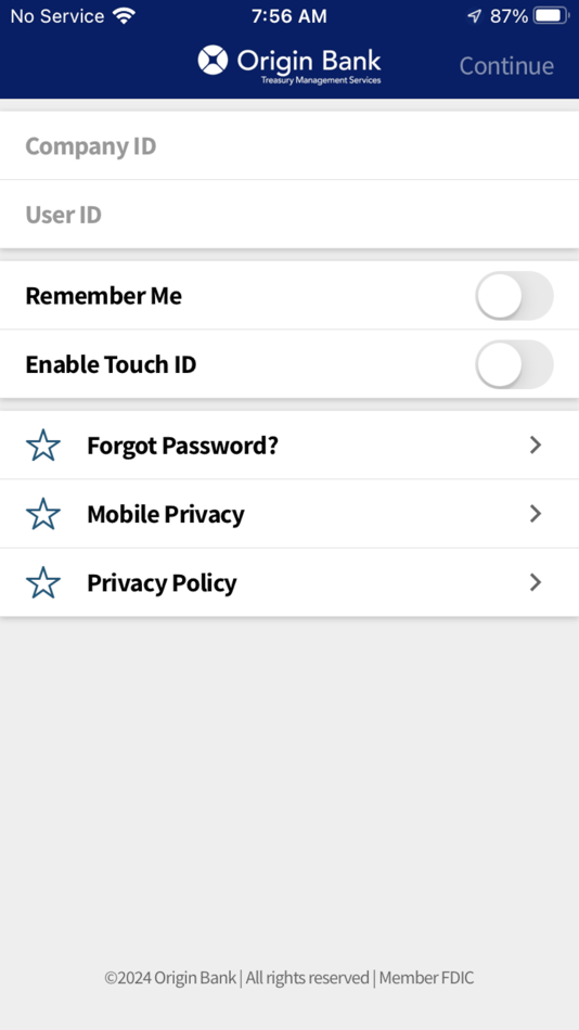 #1. Origin Bank Treasury Mgmt (iOS) 由: Origin Bank