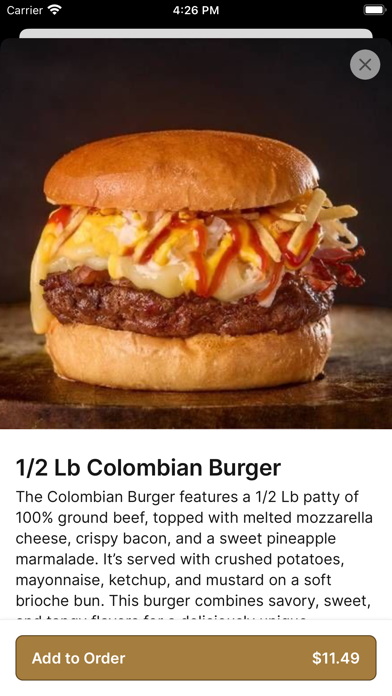 3:33 Burgers To Go iPhone screenshot 4 - Food & Drink app