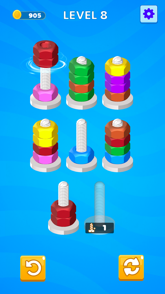 #5. Nuts Color Bolts: Sorting Game (iOS) Bởi: The Game Storm Studios (Pvt) Ltd