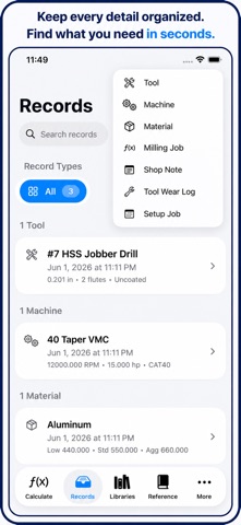 CNC Milling Speeds & Feeds Pro iPhone screenshot