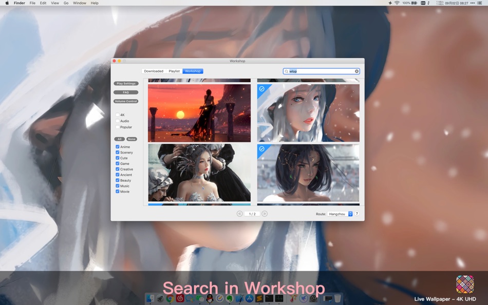 #3. Hanami Live Wallpaper (macOS) 由: 豪 文