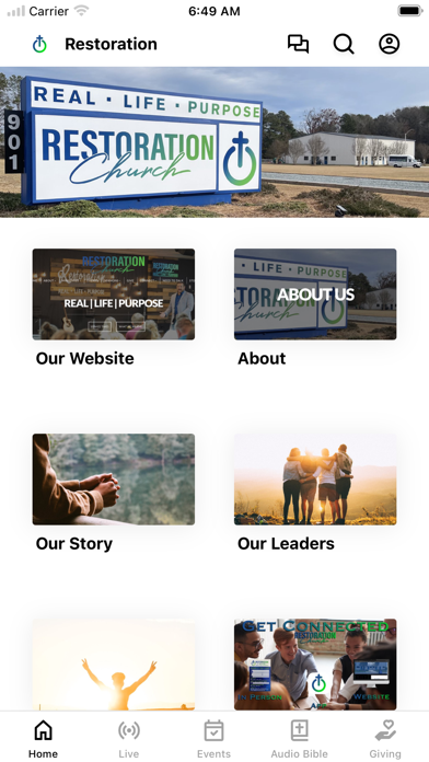 Restoration Church NC Screenshot
