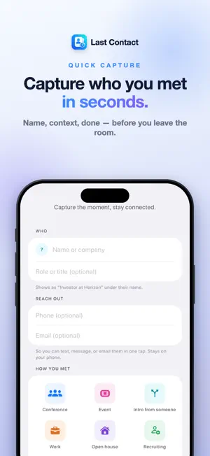 Last Contact: Personal CRM screenshot 2