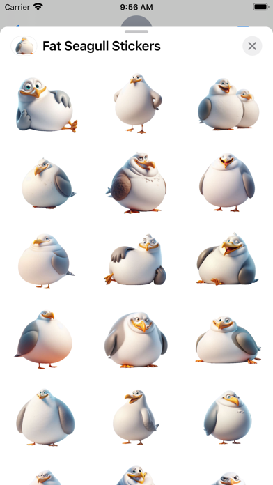 Screenshot 1 of Fat Seagull Stickers App
