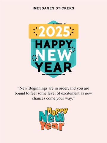 Happy New Year Sticker Emoji iPad screenshot