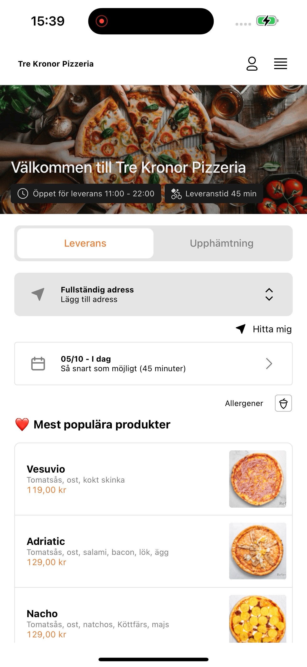 Screenshot 3 of Pizzeria Tre Kronor SE