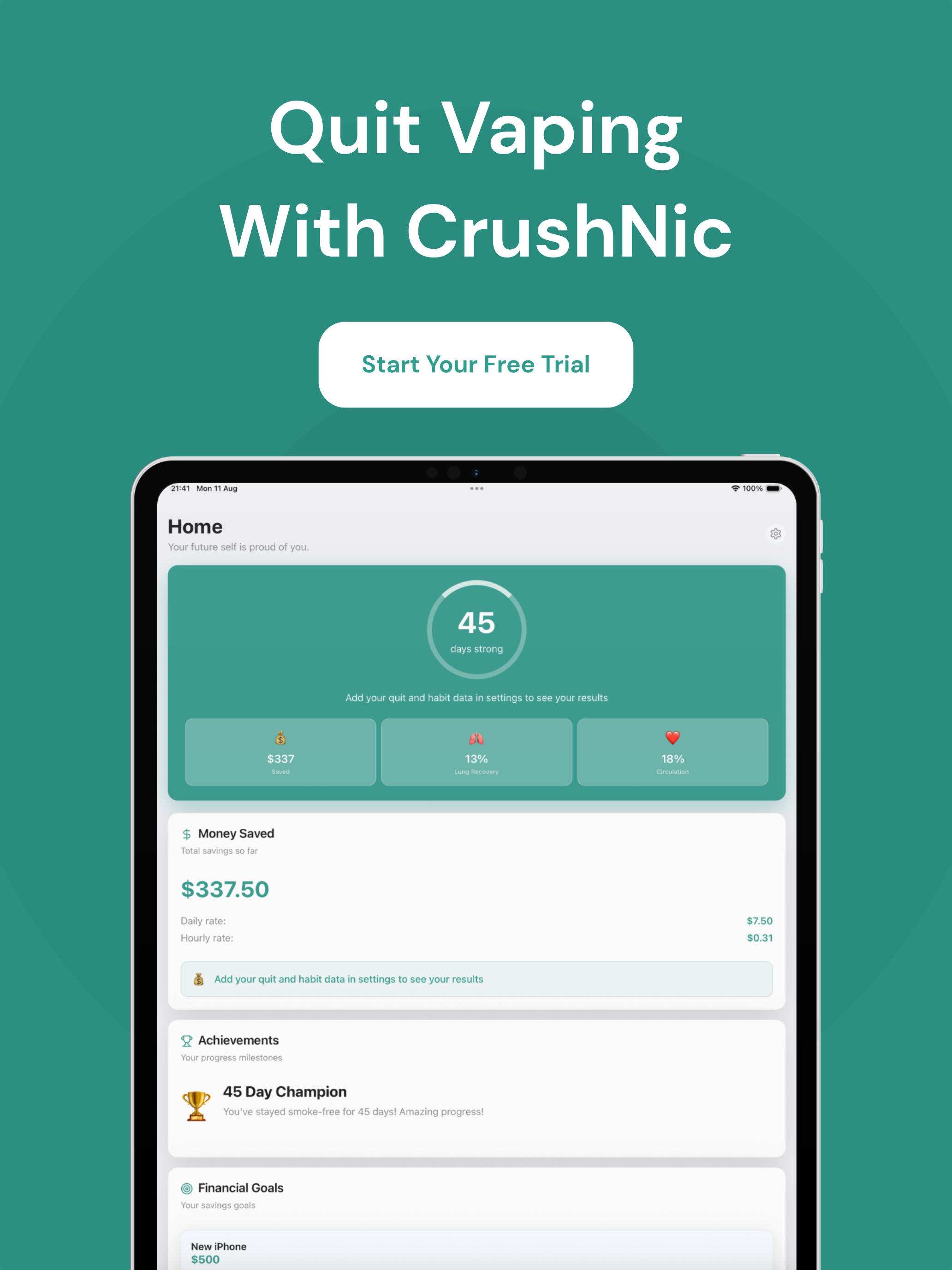 CrushNic - Stop Vaping Tracker