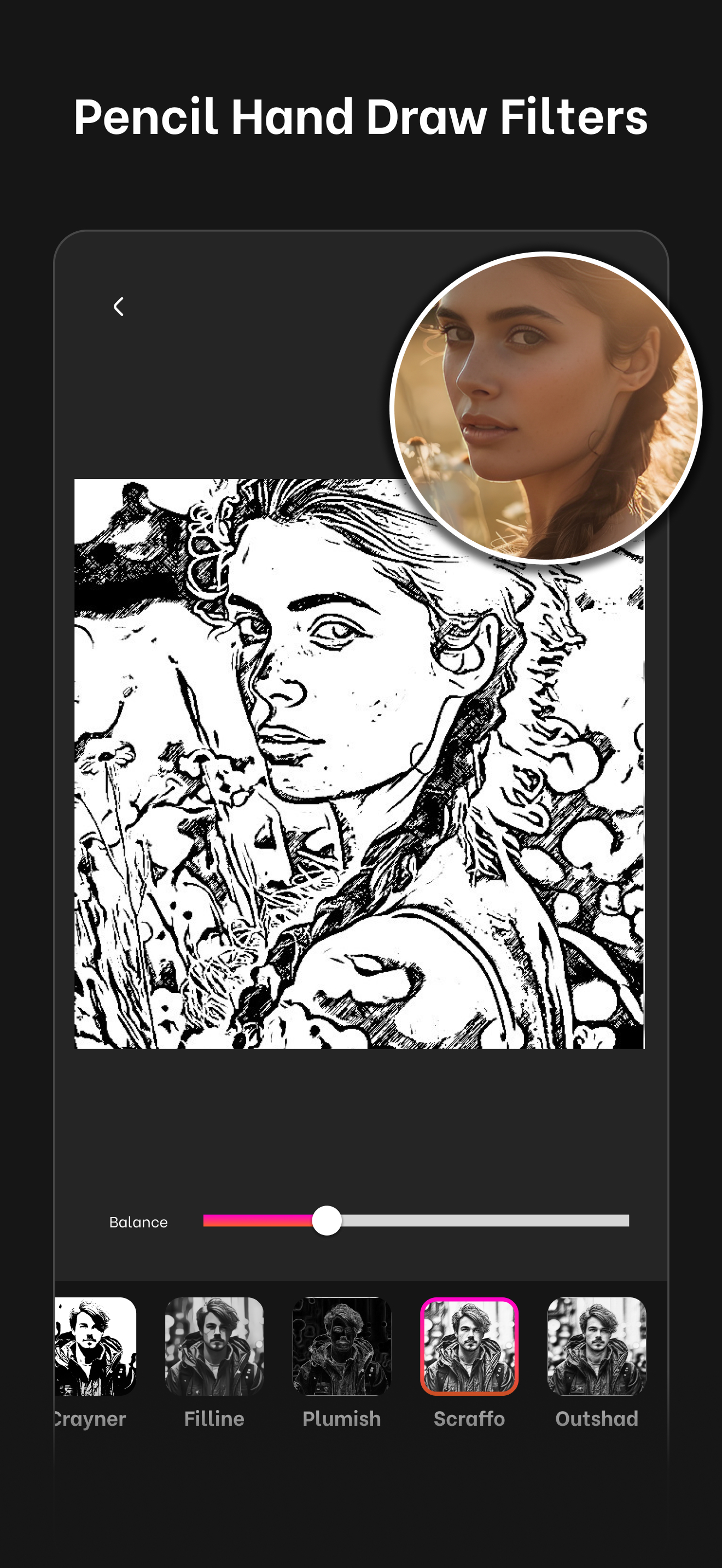 Sketch effect black and white screenshot 3