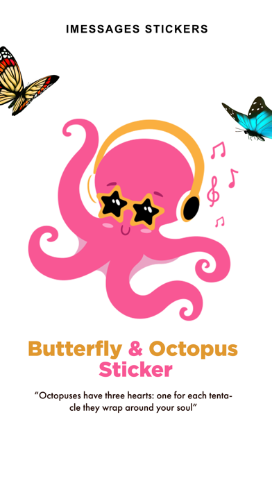 Butterfly & Octopus Stickers Screenshot