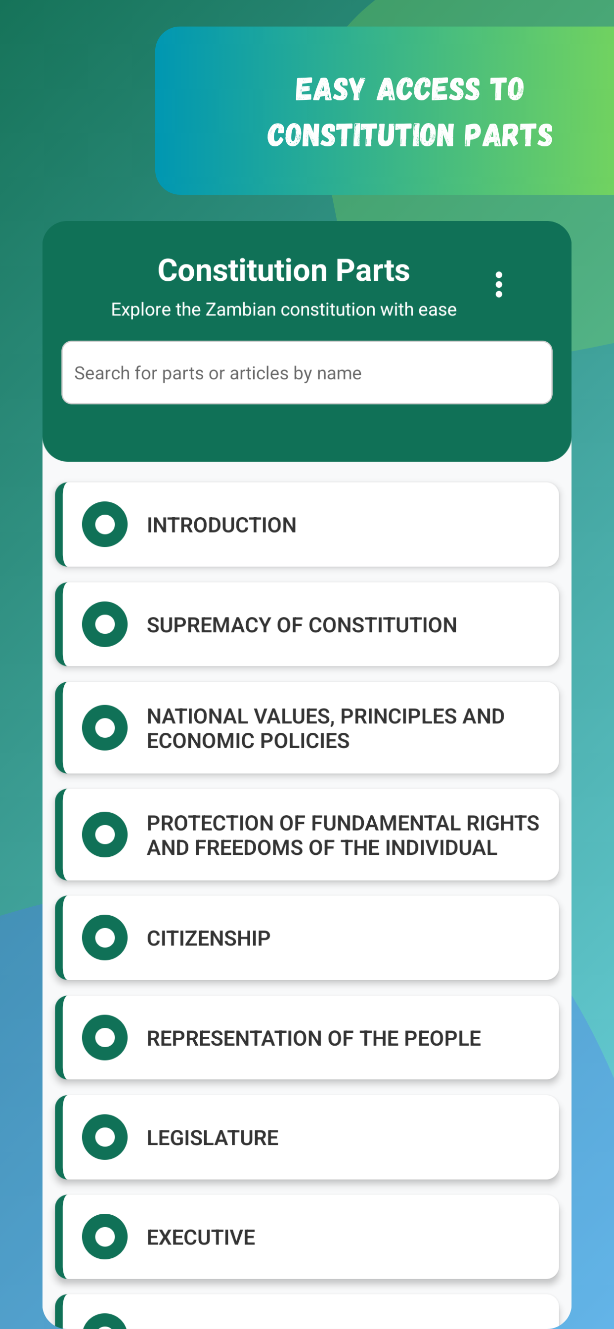 Zambian Constitution screenshot 2
