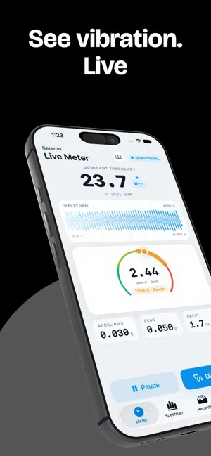 Seismo: Vibration Meter screenshot 1
