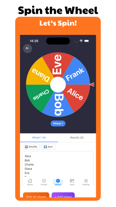 Wheel of Names: Random Name screenshot 1