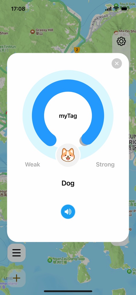 myTag.world - このアプリは、タグの現在の信号強度を視覚的に表示するリング状のインジケーターと、登録されたタグの音を鳴らす機能を通じて、大切なペットの位置を直感的に特定できます。