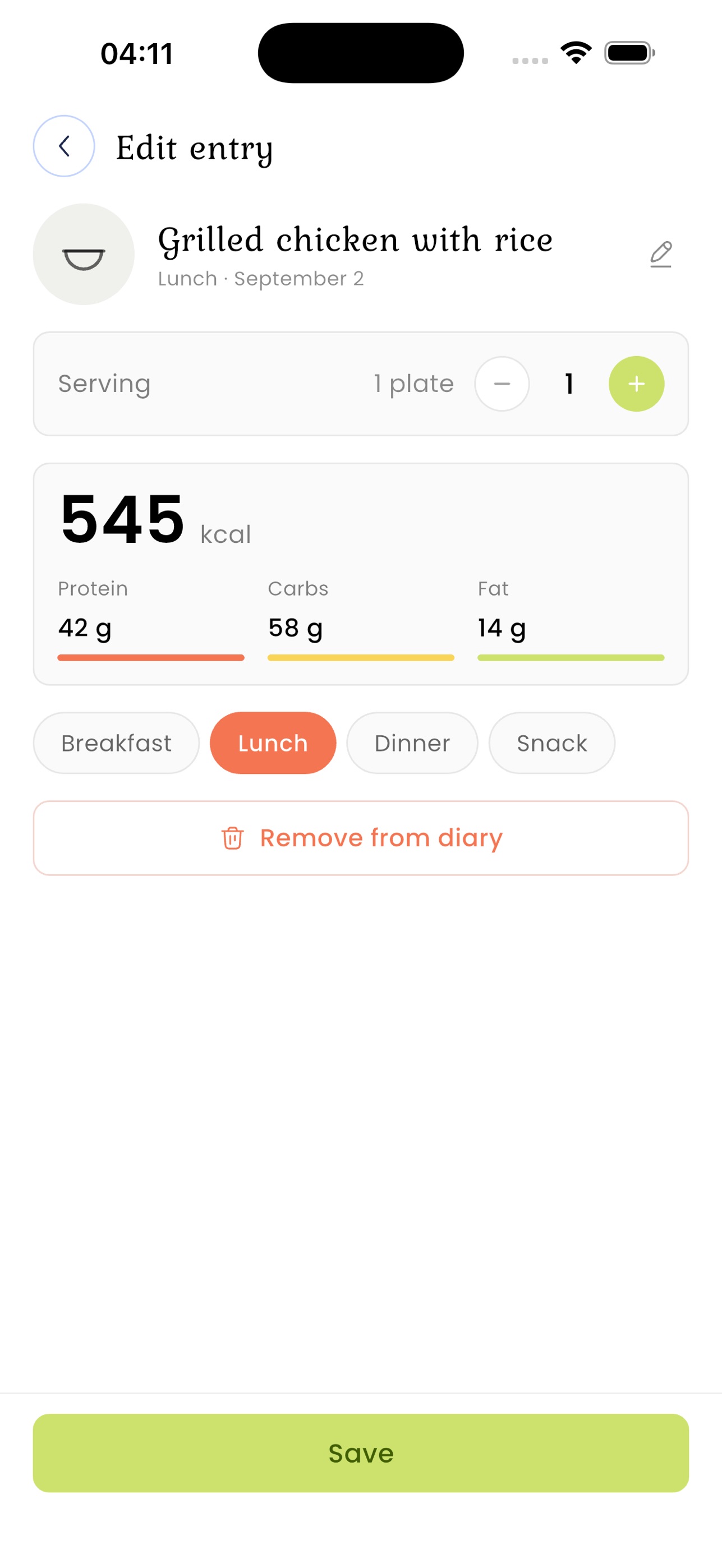 Screenshot 3 of Tabak: Photo Calorie Counter