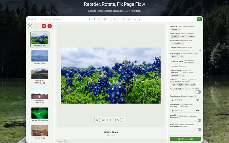 Image to PDF Converter — output quality and compression settings