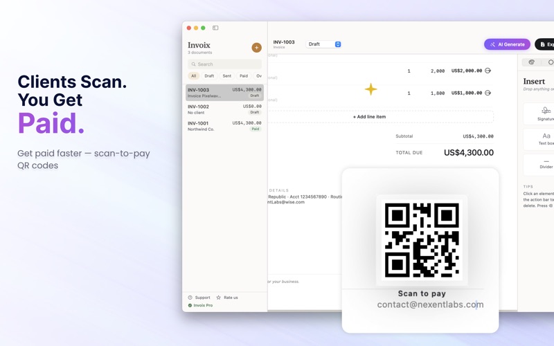 Smart AI Invoice Generator iPhone screenshot