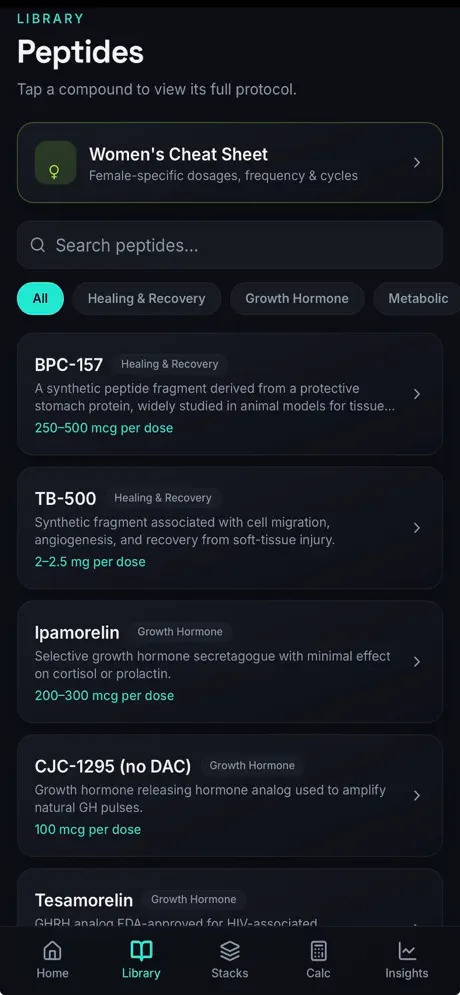 Peptide Cheat Sheet screenshot 5