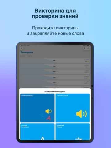 HSK список слов и флэшкарточки iPad screenshot