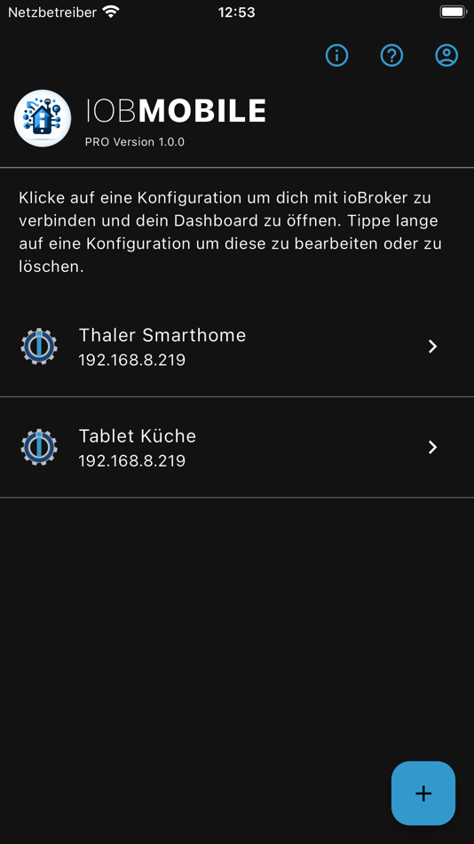 #4. IOB Mobile für ioBroker (iOS) Podle: Peter Thaler