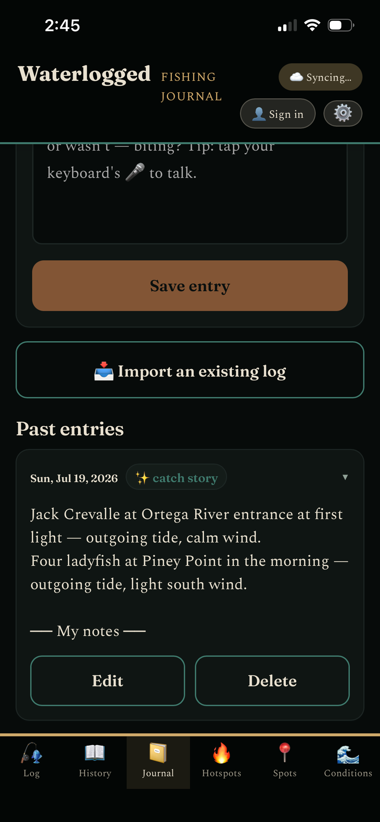 Waterlogged Fishing Journal screenshot 9