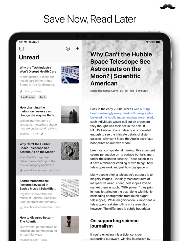 #1. Stache: Save Now, Read Later (macOS) 由: Jon Schneider