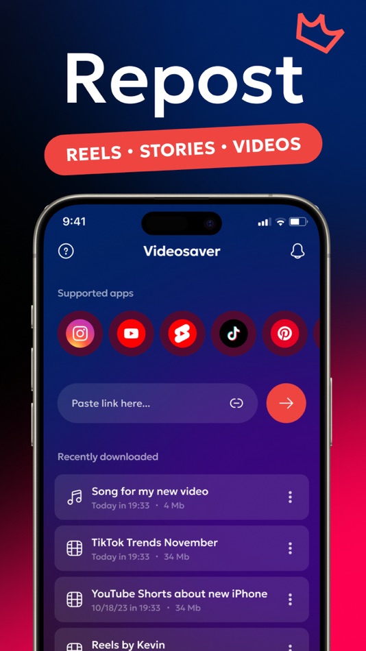 #1. Instasave: Repost for Instgram (iOS) 由: Onetapp Ltd