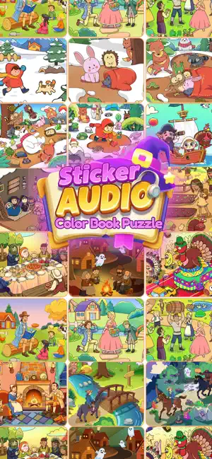 Sticker Audio: Color Puzzle screenshot 1