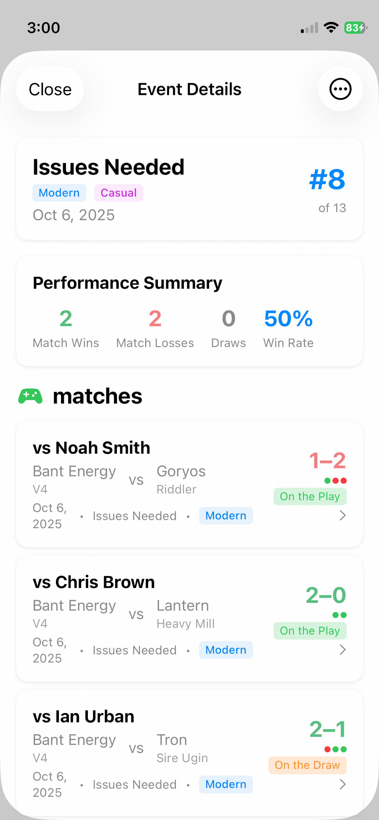MTG Match Tracker