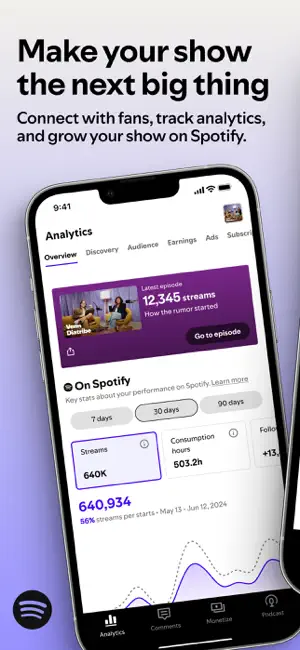 Spotify for Creators iPhone screenshot 1
