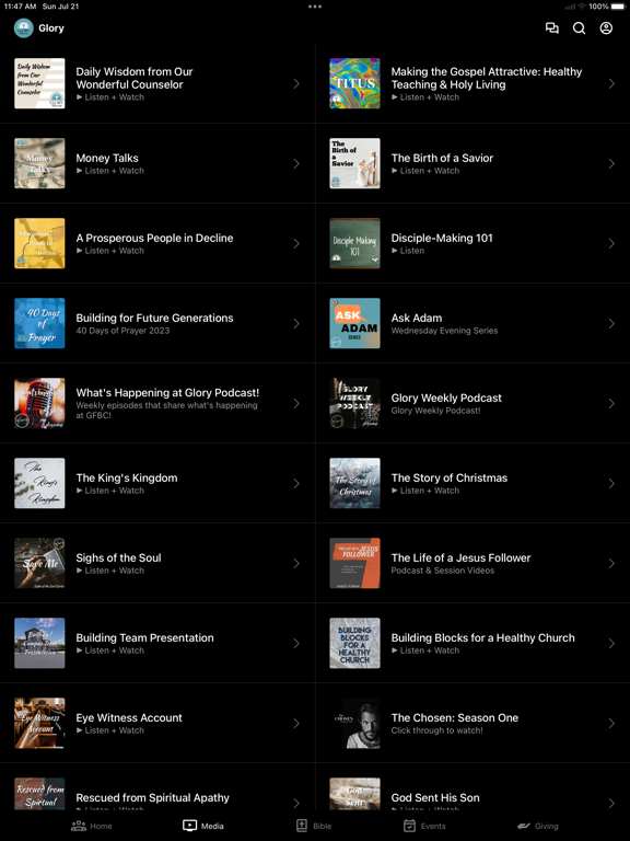 Screenshot #5 pour Glory Fellowship Church App