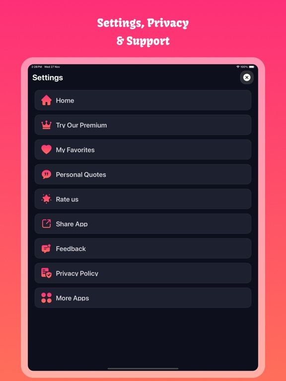 Love Quotes : Daily Quotes iPad screenshot 8 - Entertainment app