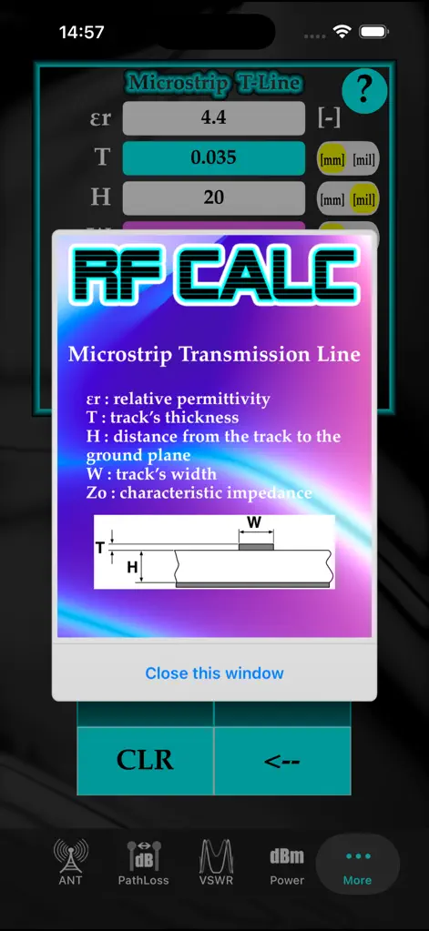RF-CALC - Utilities App | MWM