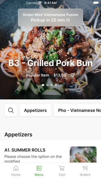 Green Mint Vietnamese Fusion iPhone screenshot 2 - Food & Drink app