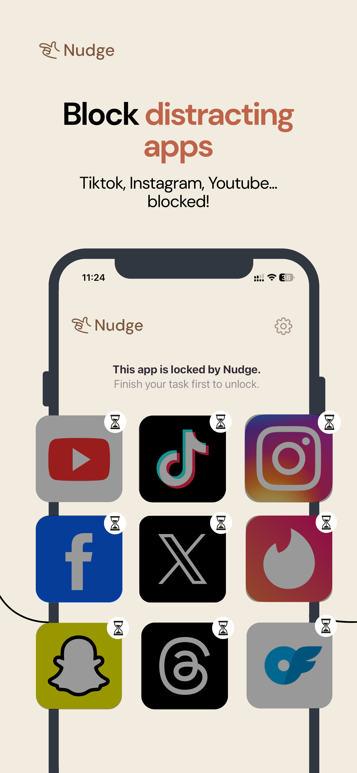 Nudge: Focus & Block Apps