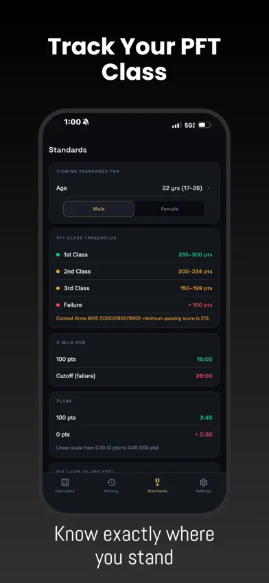 PFT Calculator USMC - 2026 screenshot 3